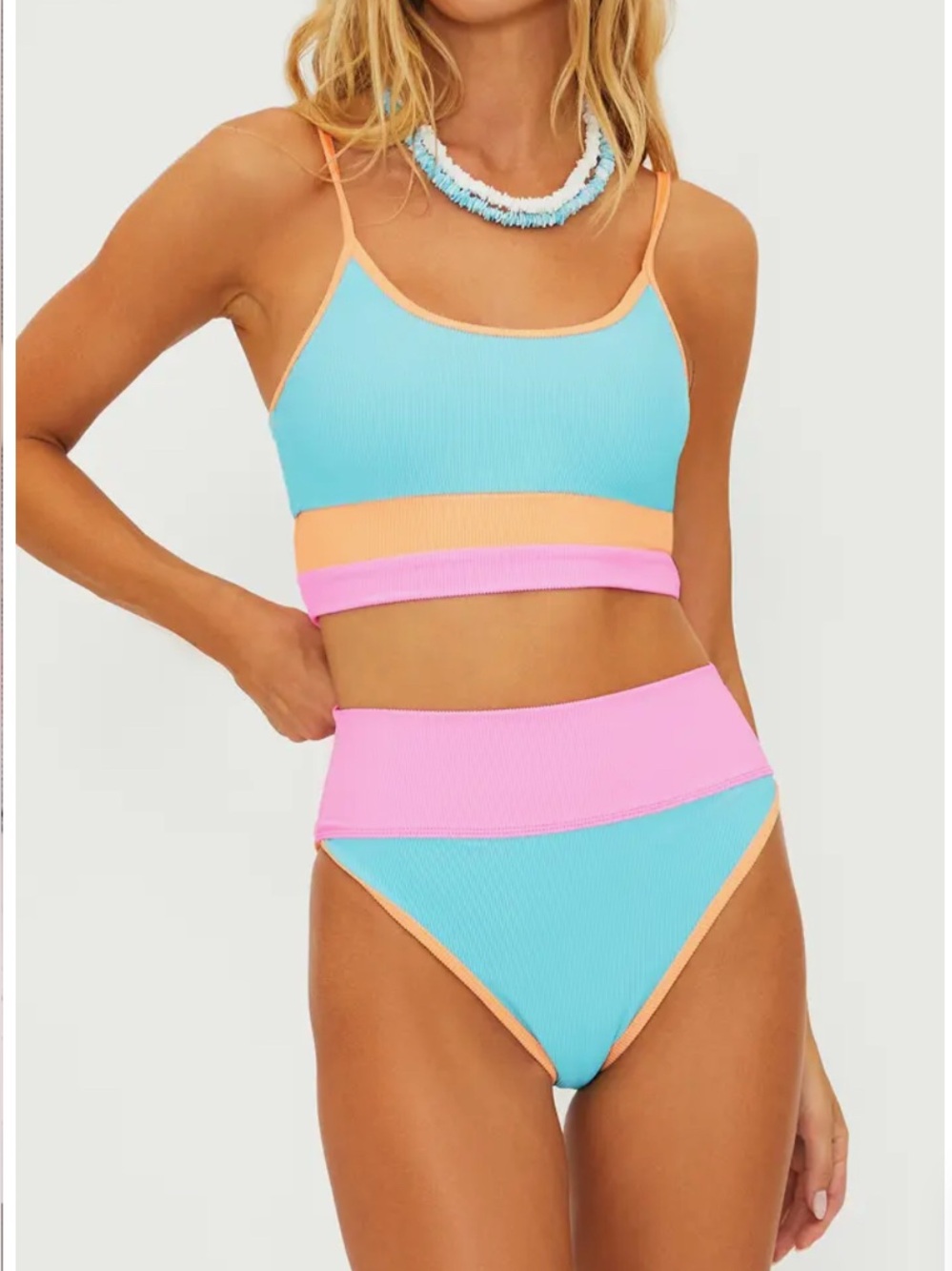 Eva Rib Colorblock Bikini Top